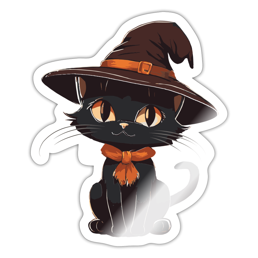 Black Cat Appreciation Sticker - white glossy
