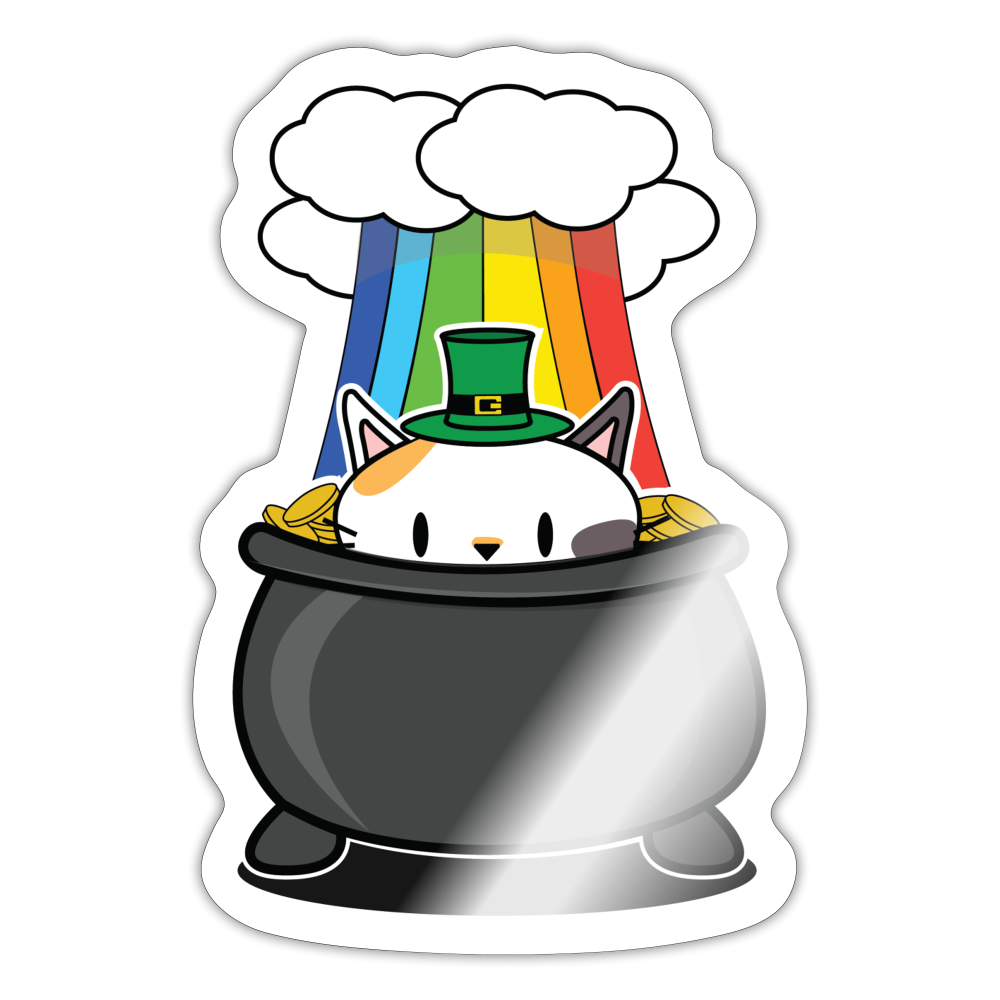 Purr-fectly Lucky Calico - white glossy