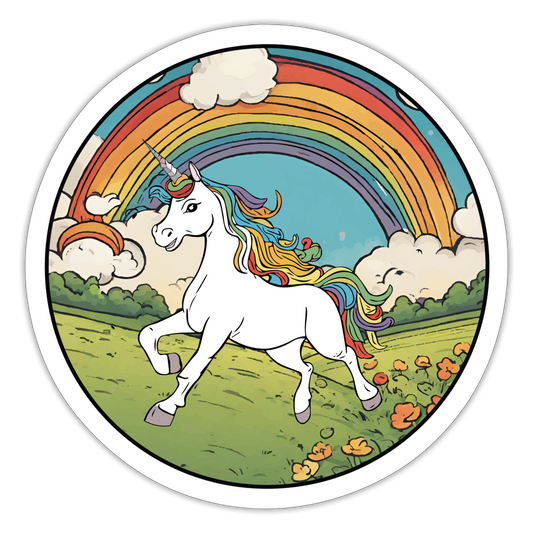 Starlight Unicorns Rainbow Sticker - white matte