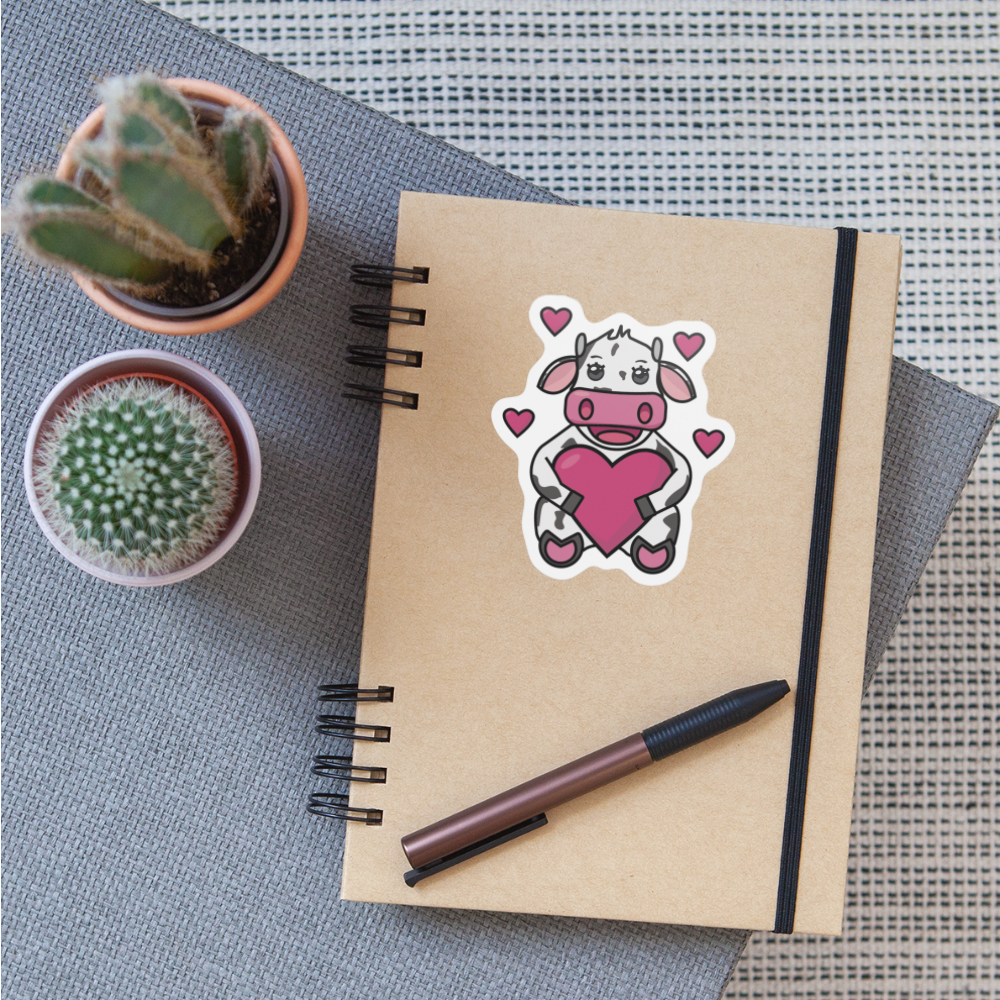 Love is Moo-tual Sticker - white matte