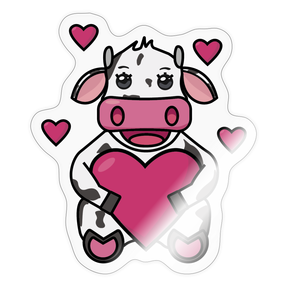 Love is Moo-tual Sticker - transparent glossy