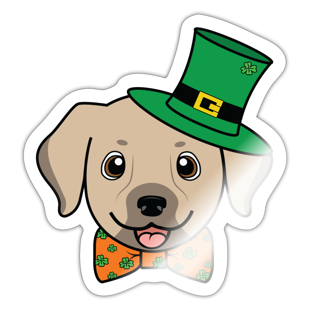 Bandit the Doggone Leprechaun - white glossy